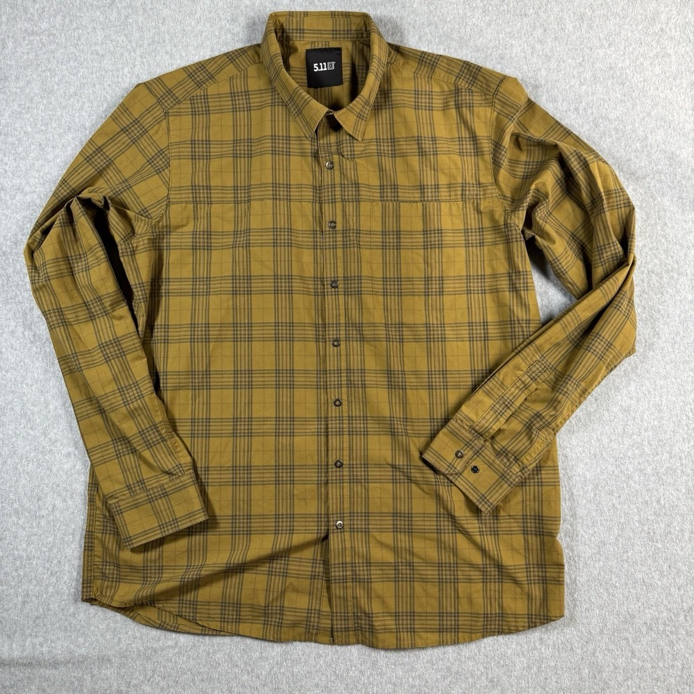 511 Tactical Gold Long Sleeve Snap CCW Shirt Mens Size XL Crocodile Plaid